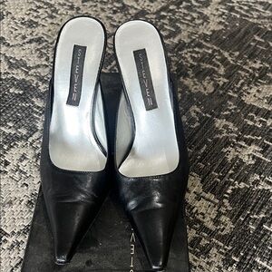 Steven By Steve Madden Black Leather Mules